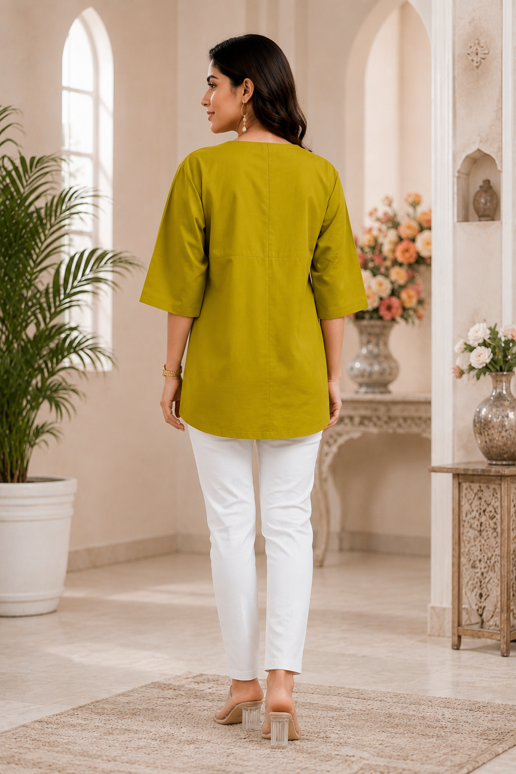 Mustard Yellow Short Top - Back View