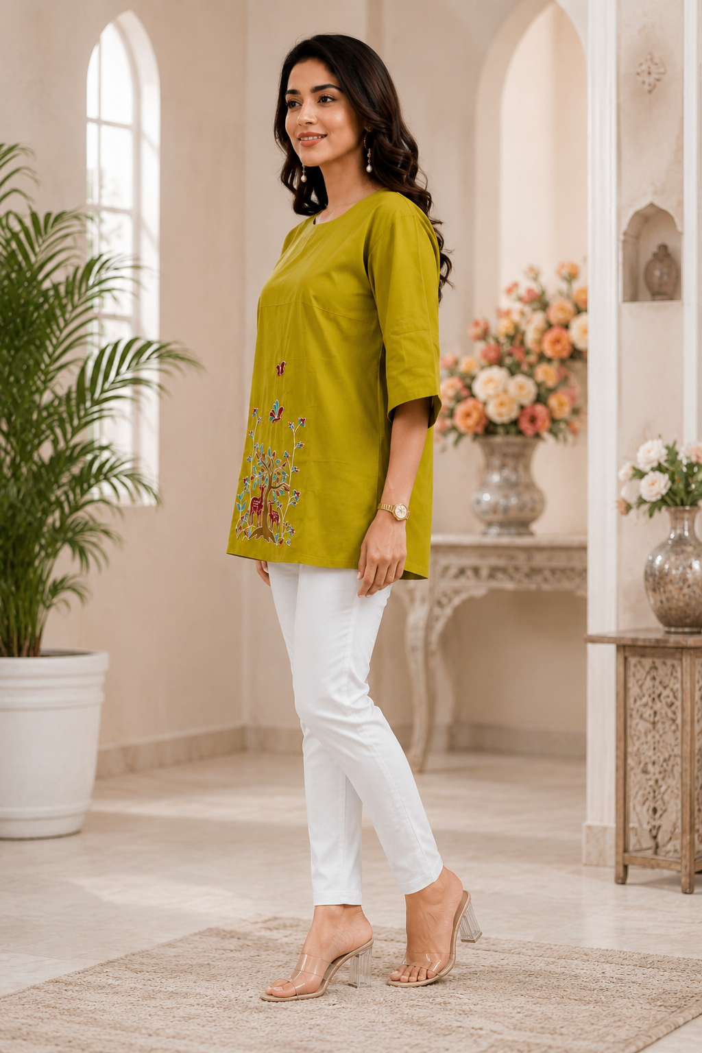 Mustard Yellow Short Top - Side View
