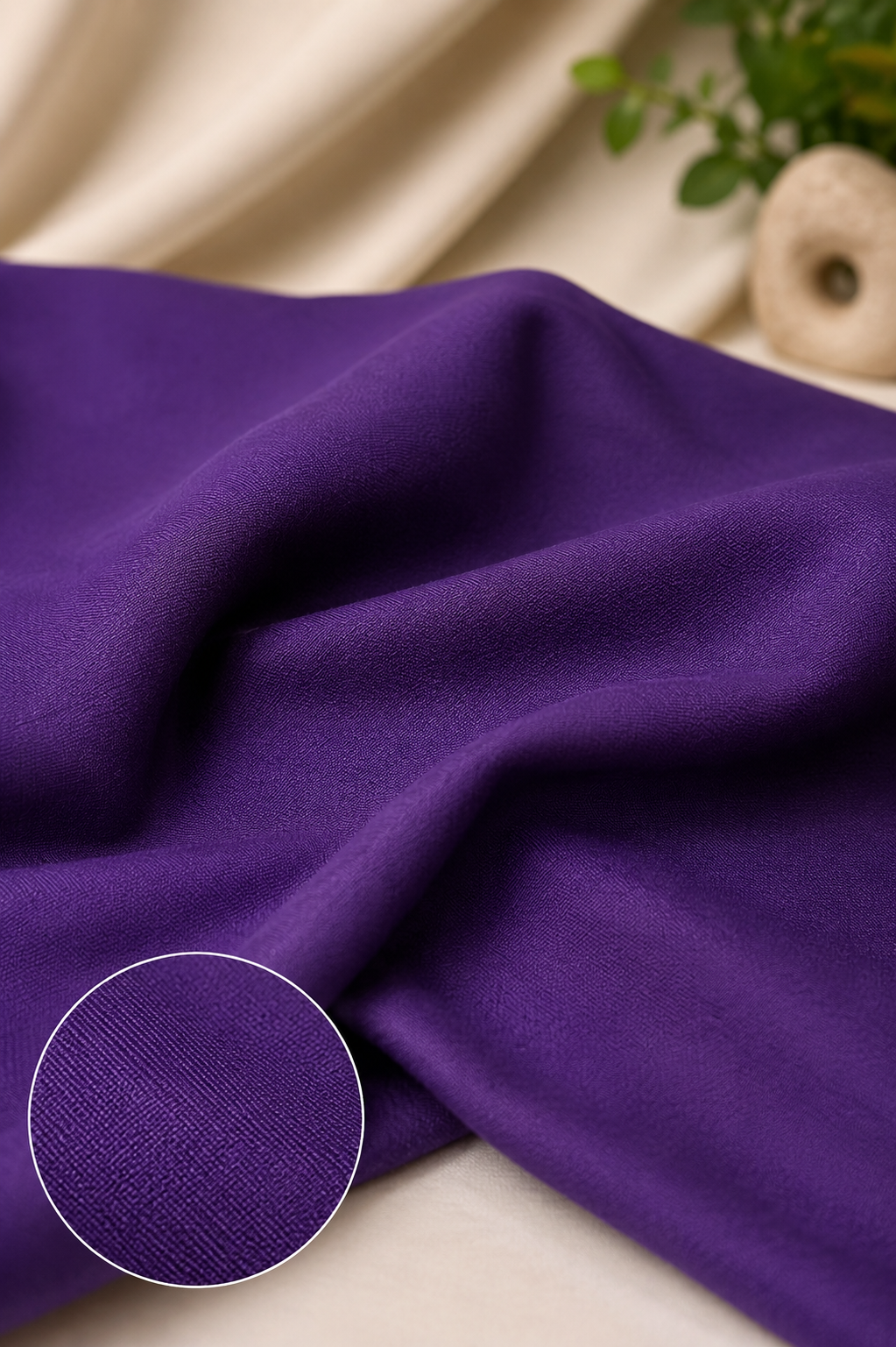 Royal Purple Short Kurti - Fabric View