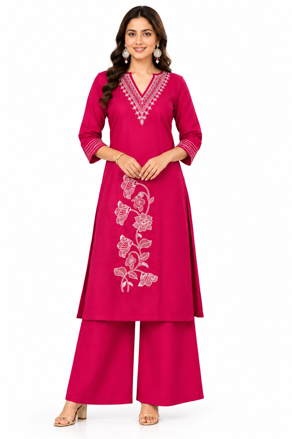 Dabu Cord Set Rani Pink Front View