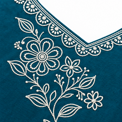 Dabu Cord Set Embroidery Detail
