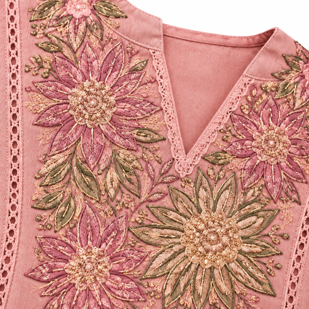 Roman Cord Set Embroidery Detail