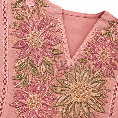 Roman Cord Set Embroidery Detail