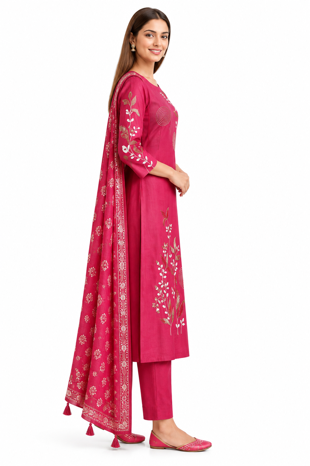 Anika Pink Suit Side View