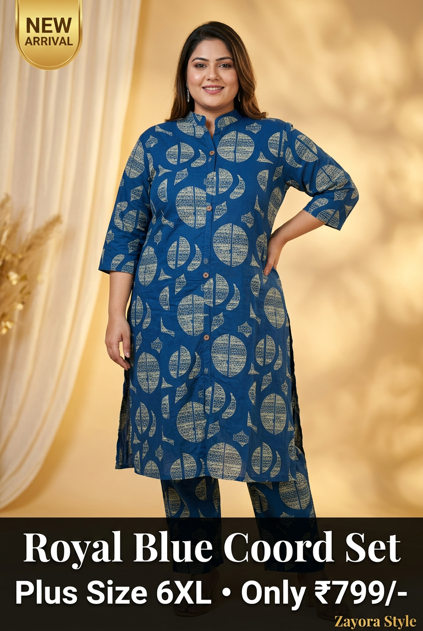 Hero with Text - Royal Blue Geometric Coord Set
