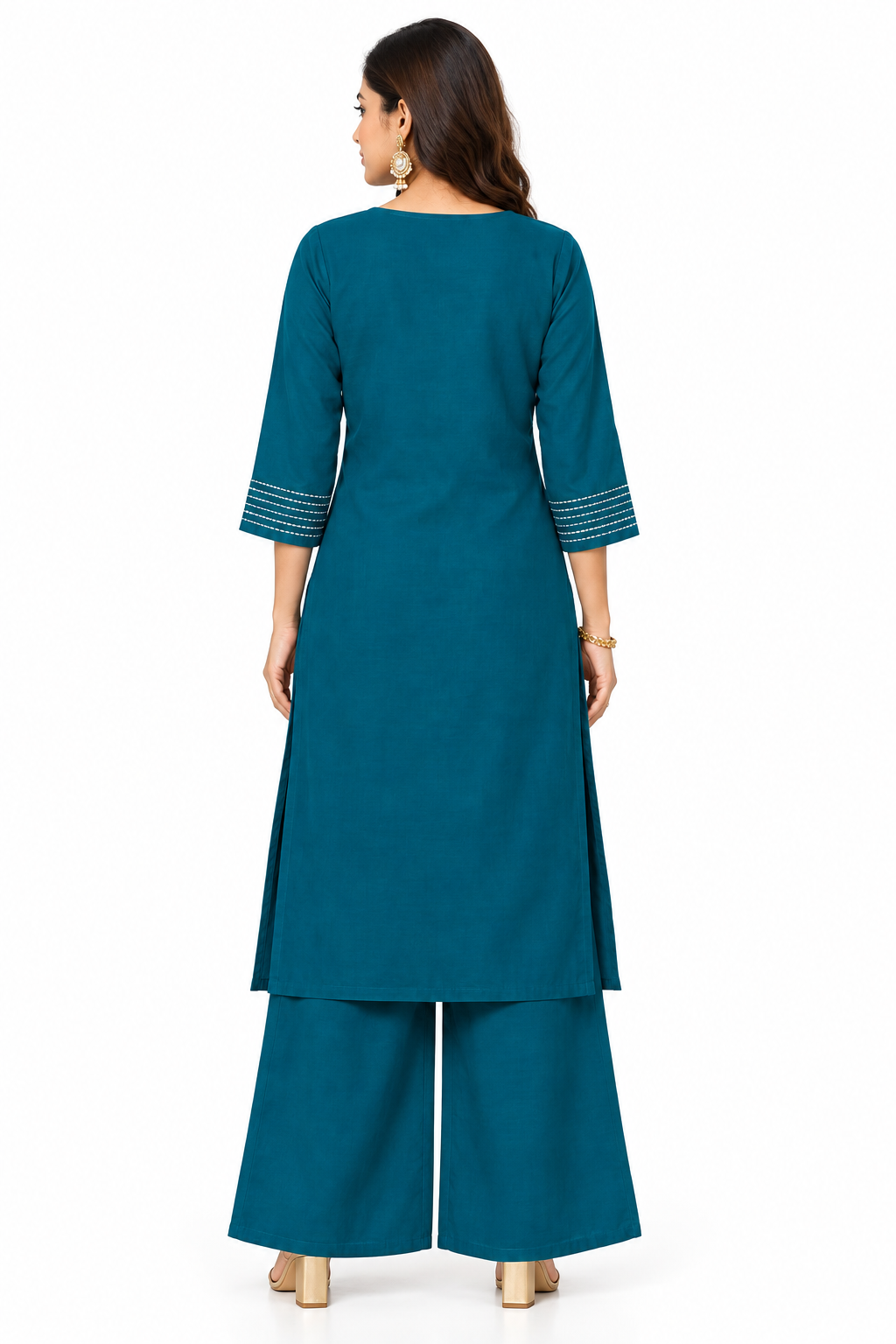 Dabu Cord Set Teal Back View